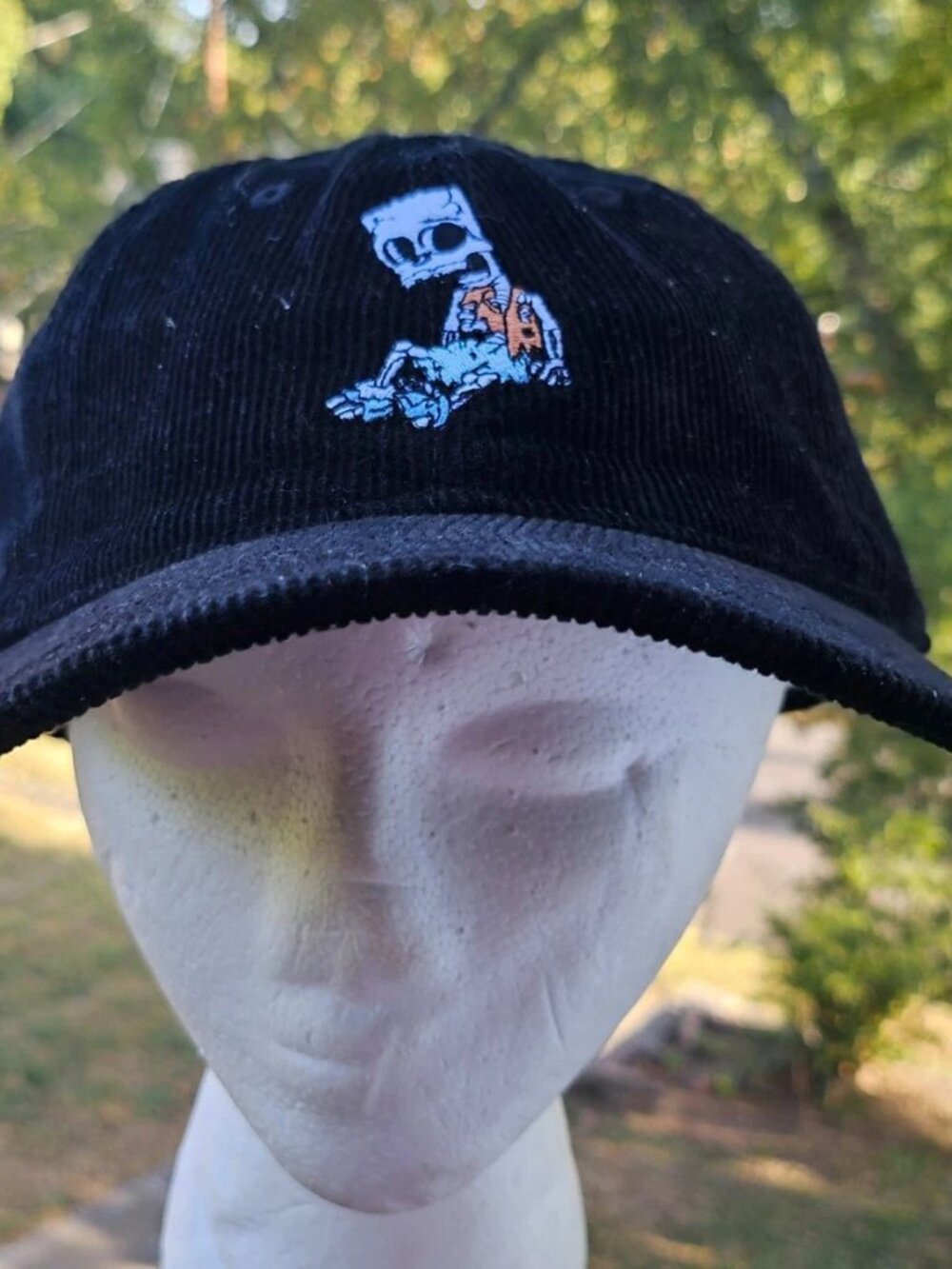 Mad Engine Hat Black Corduroy Sport Baseball Cap One Size Fit most The Simpson